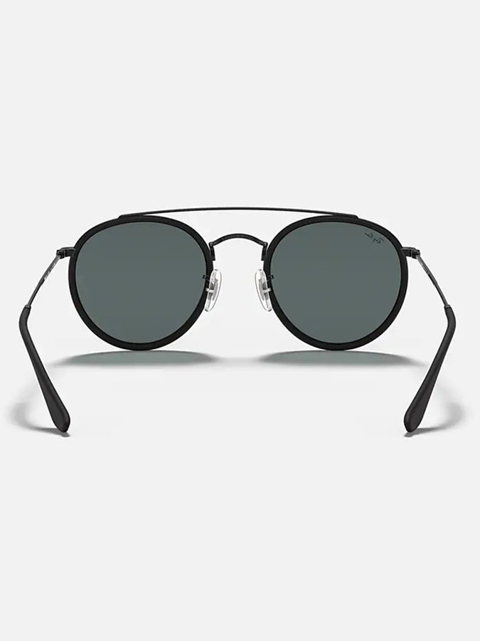 Ray-Ban Round Double Bridge Black/Blue Grey Sunglasses | BLACK/BLUE GREY