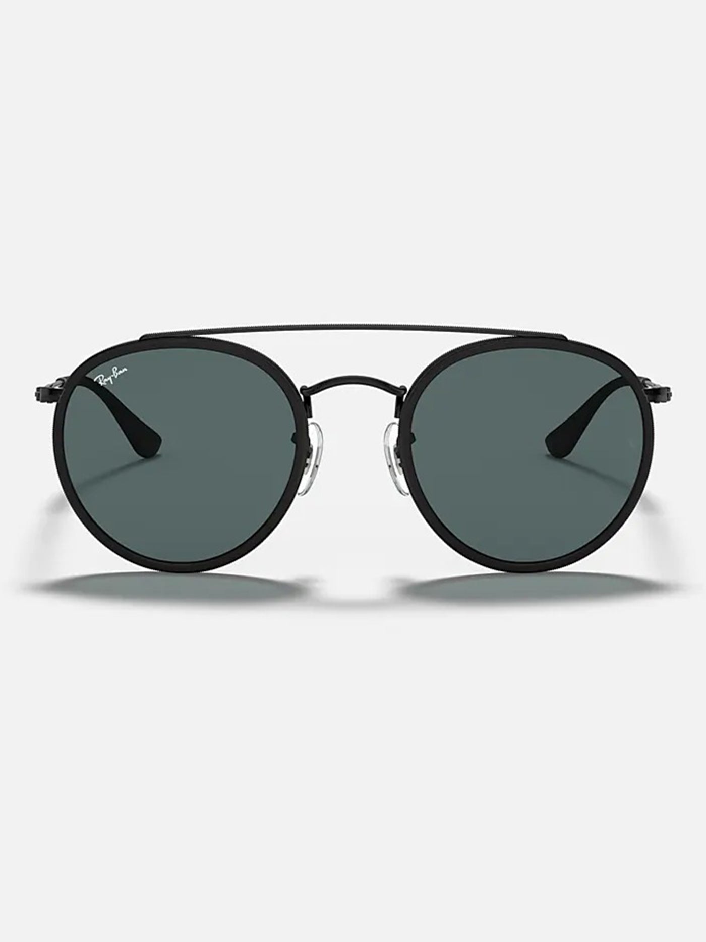 Ray-Ban Round Double Bridge Black/Blue Grey Sunglasses