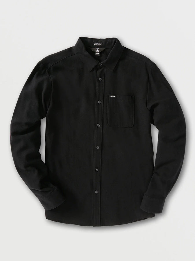 Volcom Caden Solid Long Sleeve Buttondown Shirt | BLACK (BLK)