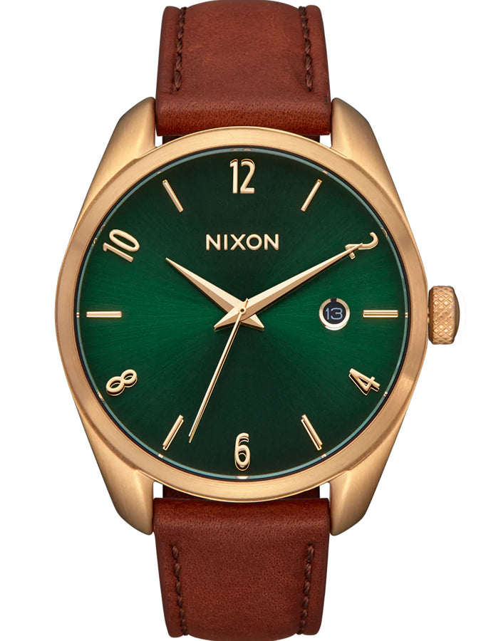 Nixon Thalia Leather Watch | ALL GLD/GRN SUNRAY (2691)