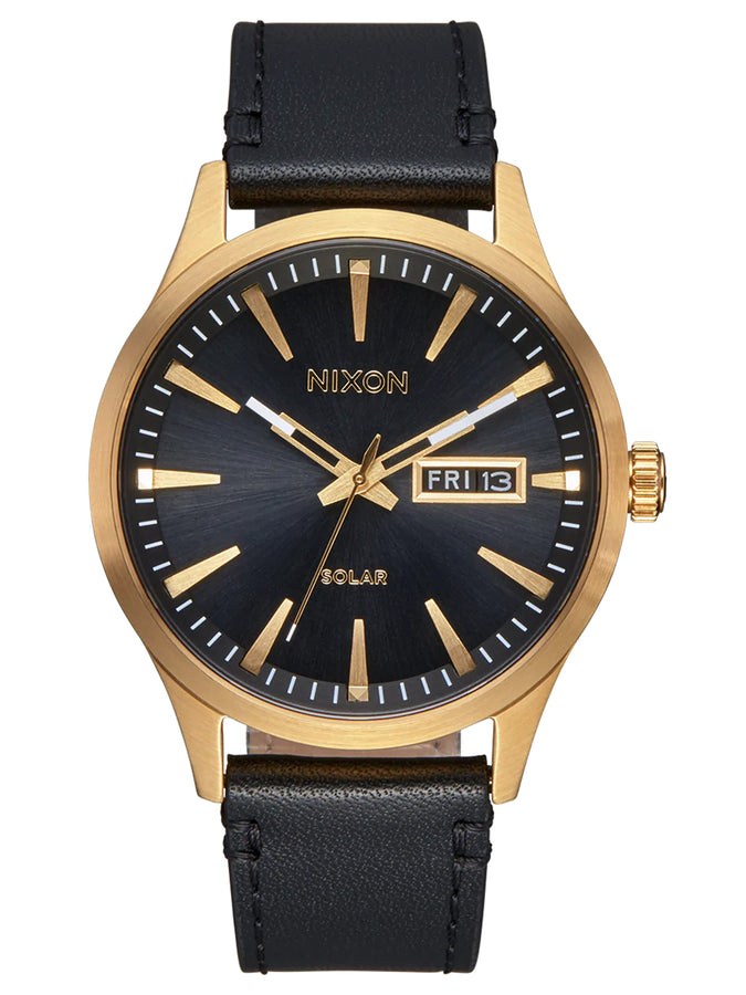 Nixon Sentry Solar Leather Watch | ALL GOLD/BLACK (510)