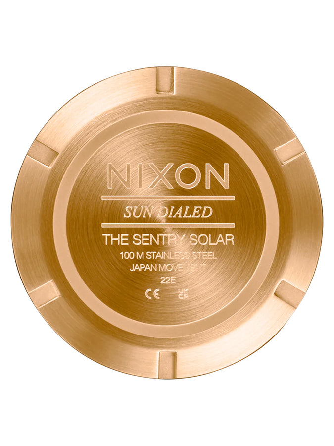 Nixon Sentry Solar Leather Watch | ALL GOLD/BLACK (510)