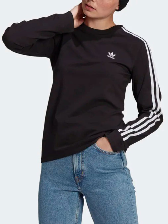 Adidas Spring 2022 Classics 3 Stripes Long Sleeve T-Shirt | BLACK