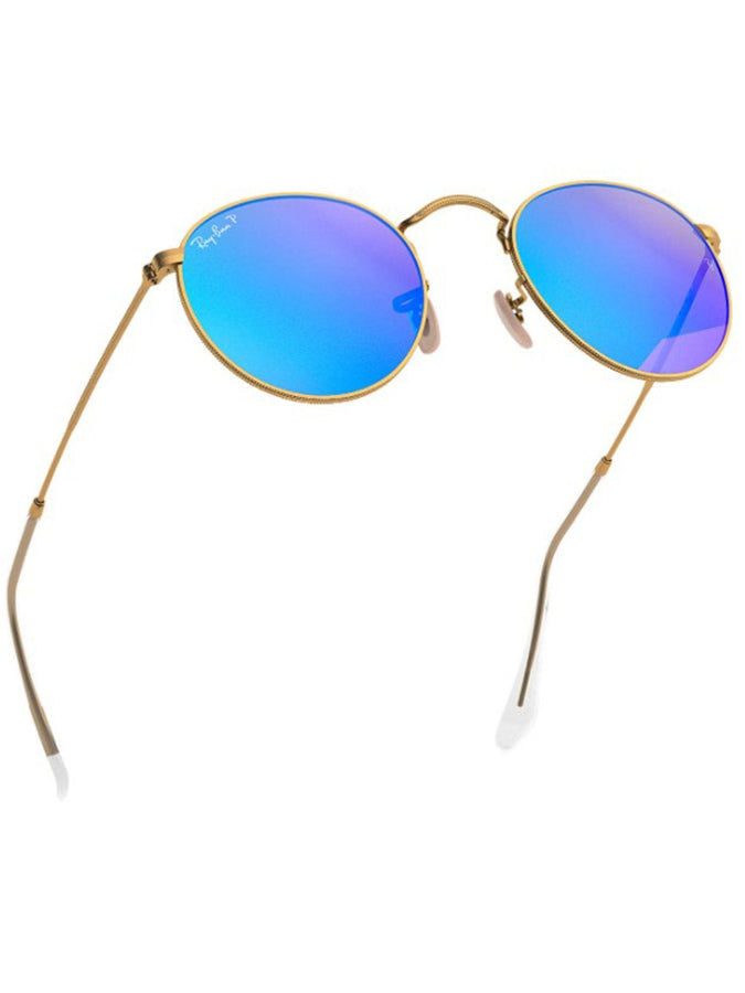 Ray-Ban Round Metal Sunglasses | GOLD/BLUE FLASH POLARIZED
