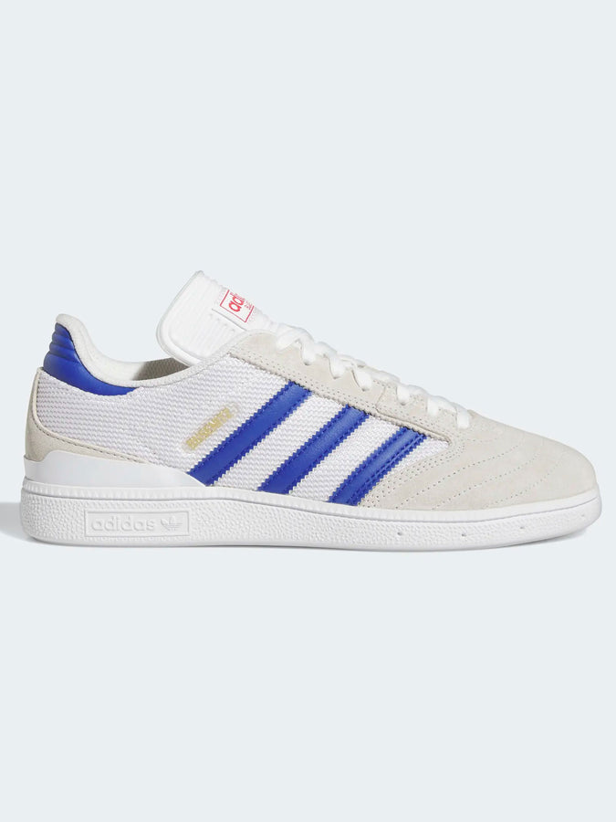 Adidas Spring 2023 Busenitz White Lucid Blue Gold Shoes | CRYS WHT/SEMI LCD BLU/GLD
