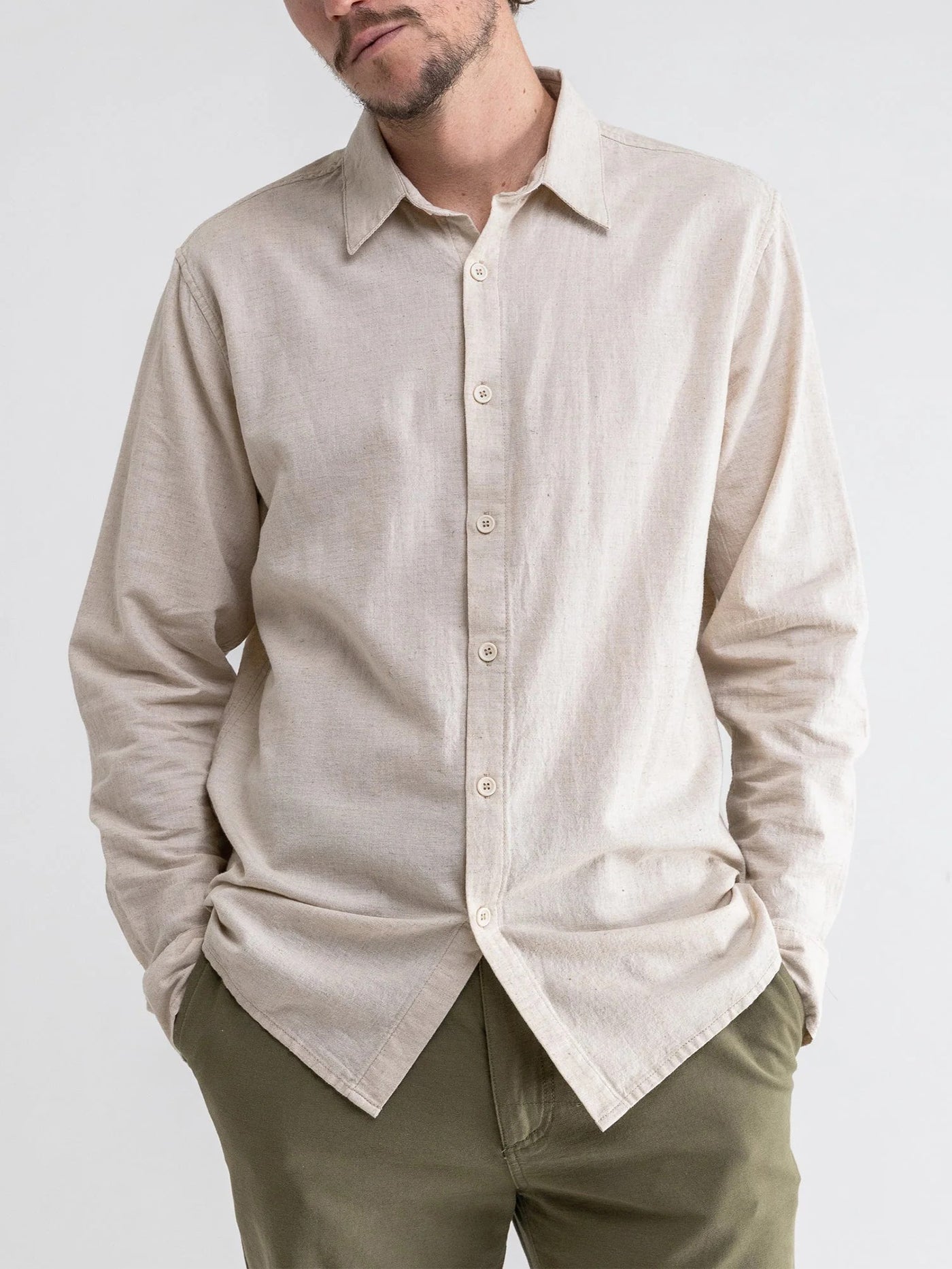Rhythm Spring 2023 Classic Linen Long Sleeve Buttondown Shirt