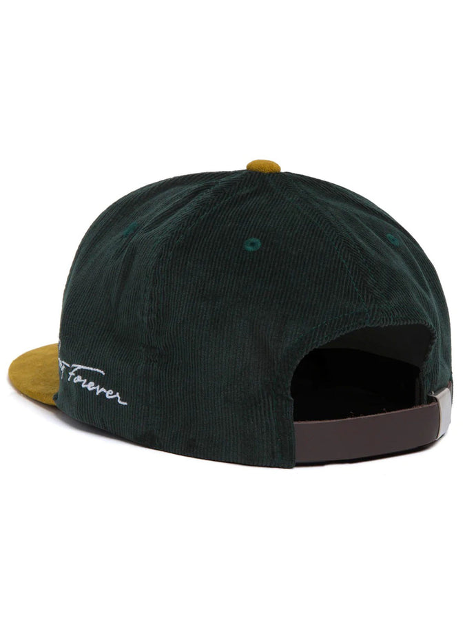 Huf Corduroy Classic H 5 Panel Snapback Hat | FOREST GREEN