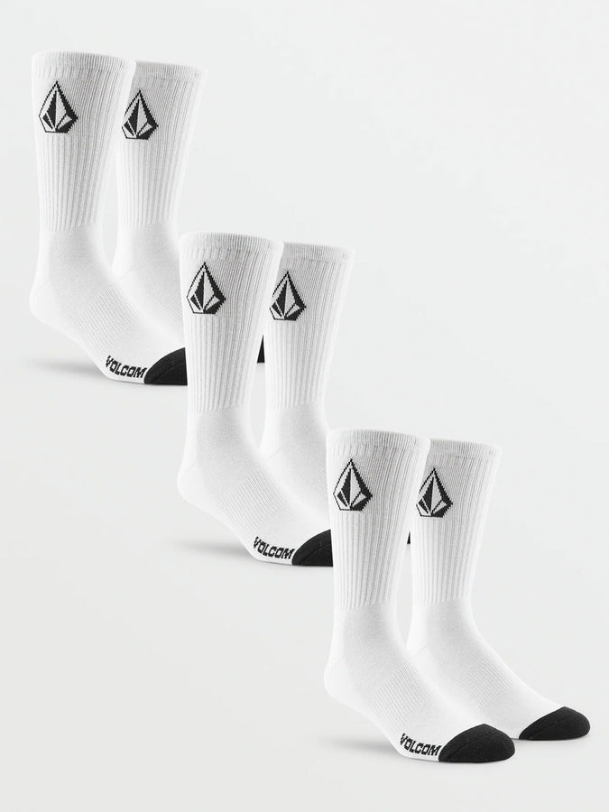 Volcom Full Stone 3 Pack Socks | WHITE (WHT)
