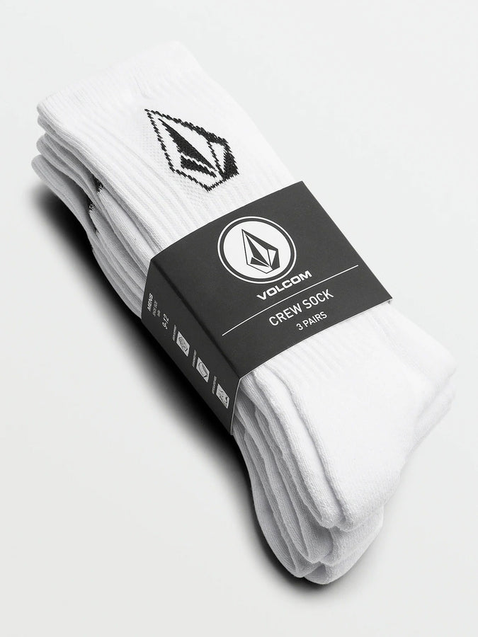 Volcom Full Stone 3 Pack Socks | WHITE (WHT)