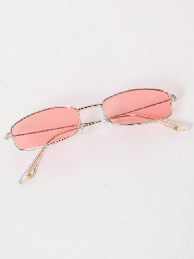 Glassy Rae Polarized Sunglasses | SILVER/PINK MIRROR