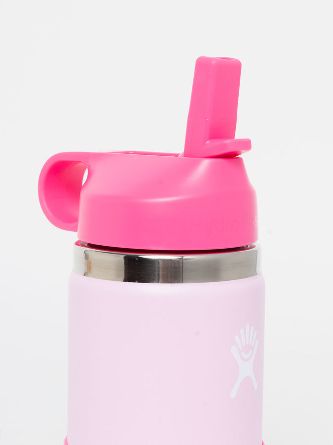 Kids Wide Mouth Bottle with Straw Lid and Boot by Hydro Flask 20 oz Pink  White