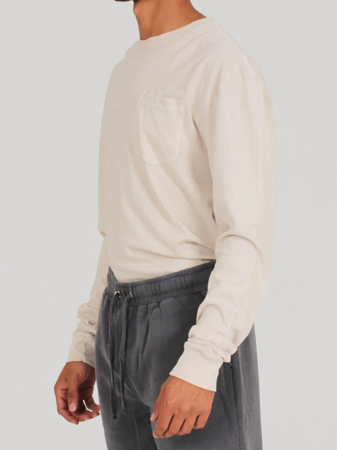Lira Pigment Dye Pocket Long Sleeve T-Shirt | STONE