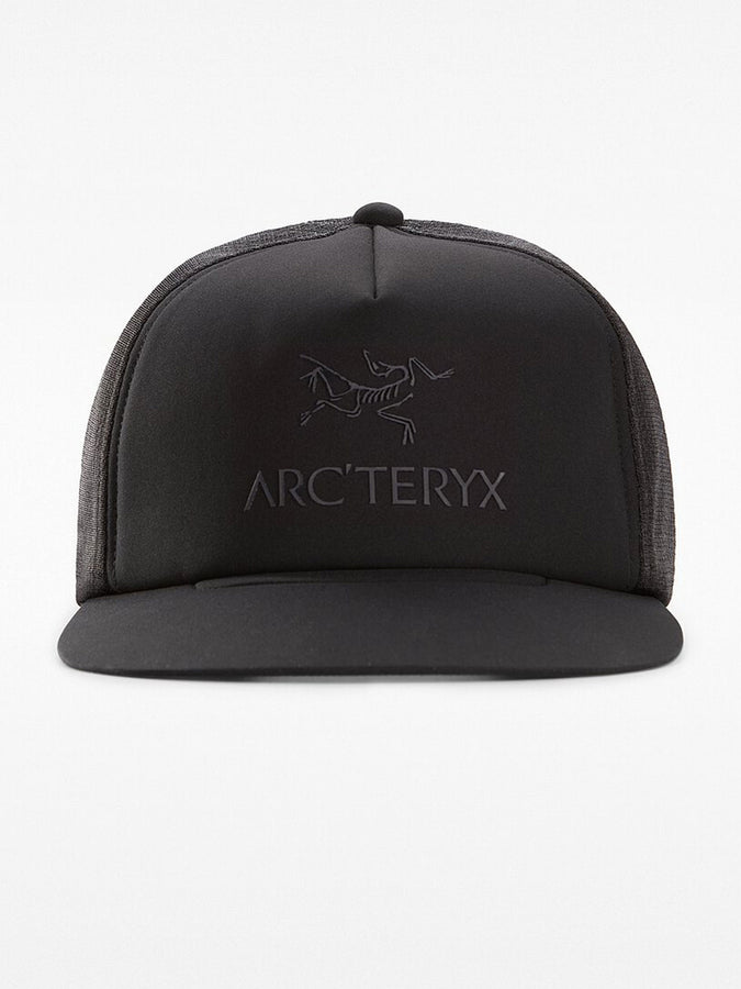 Arcteryx Logo Flat Brim Trucker Hat | BLACK