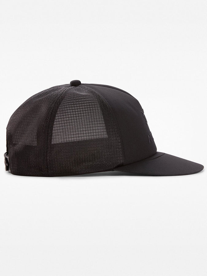 Arcteryx Logo Flat Brim Trucker Hat | BLACK