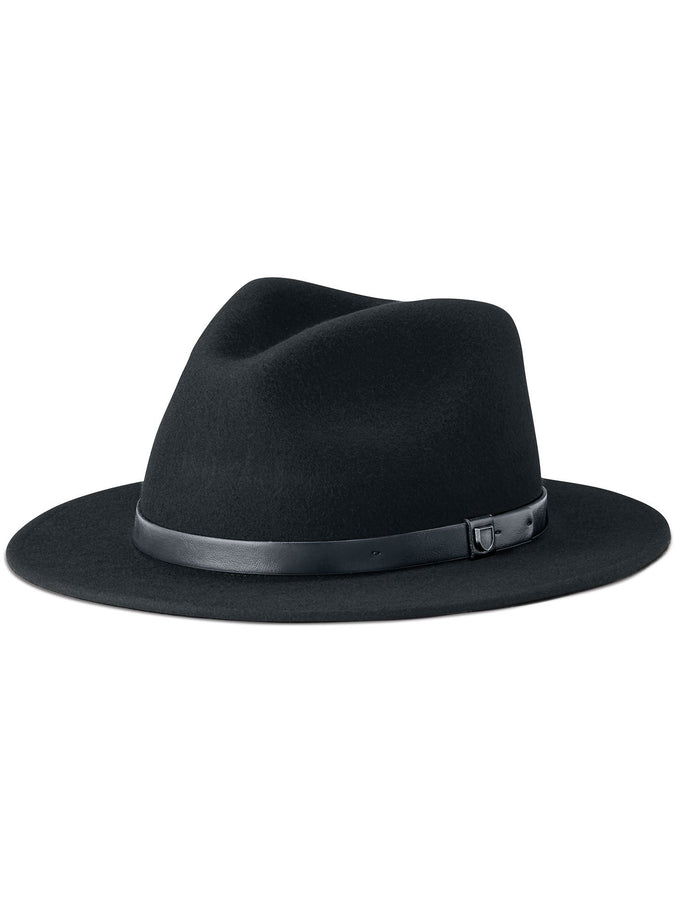 Brixton Messer Fedora Hat | BLACK/BLACK