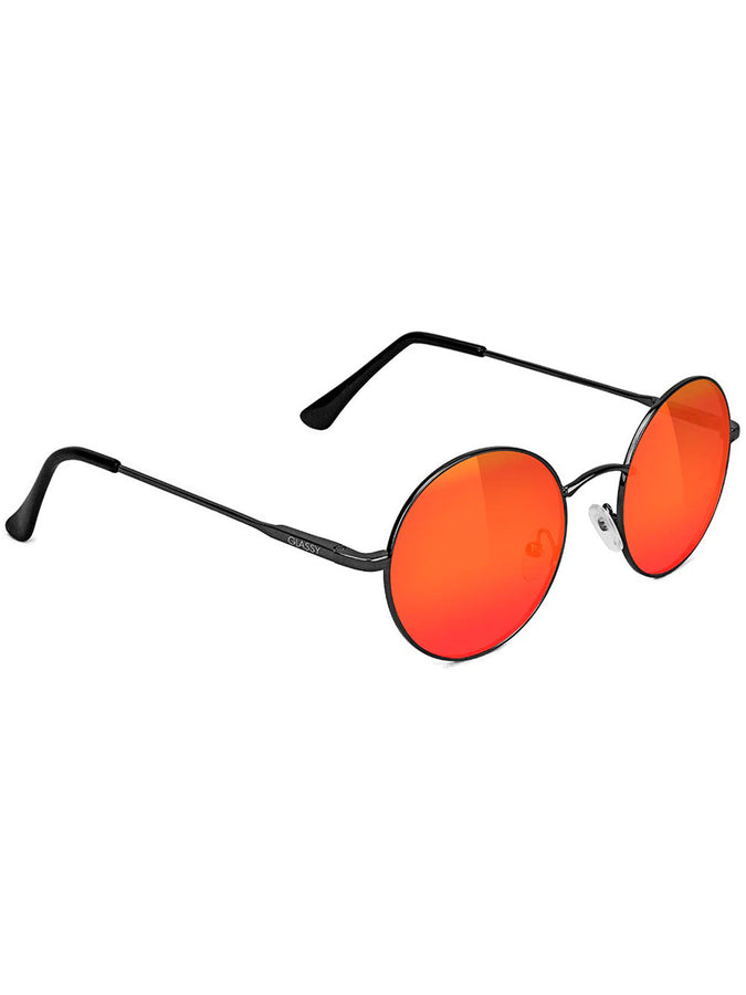 Glassy Mayfair Premium Polarized Sunglasses | BLACK/RED MIRROR
