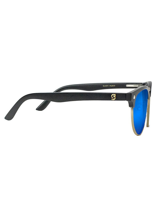 Glassy Morrison Premium Polarized Sunglasses | MATTE BLACK BLUE MIRROR