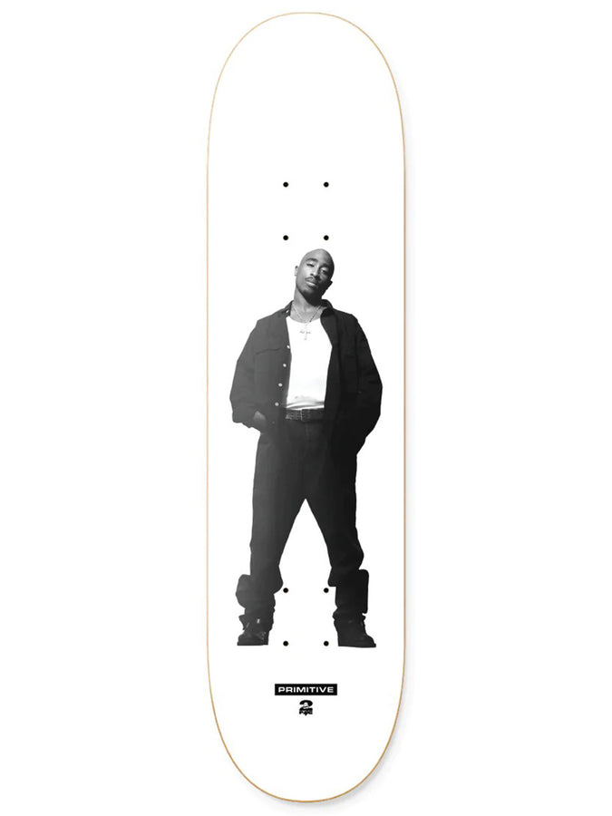 Primitive x Tupac Posted 8.0 Skateboard Deck | WHITE