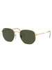 Hexagonal Gold Green Classic Polarized Sunglasses
