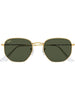 Hexagonal Gold Green Classic Polarized Sunglasses