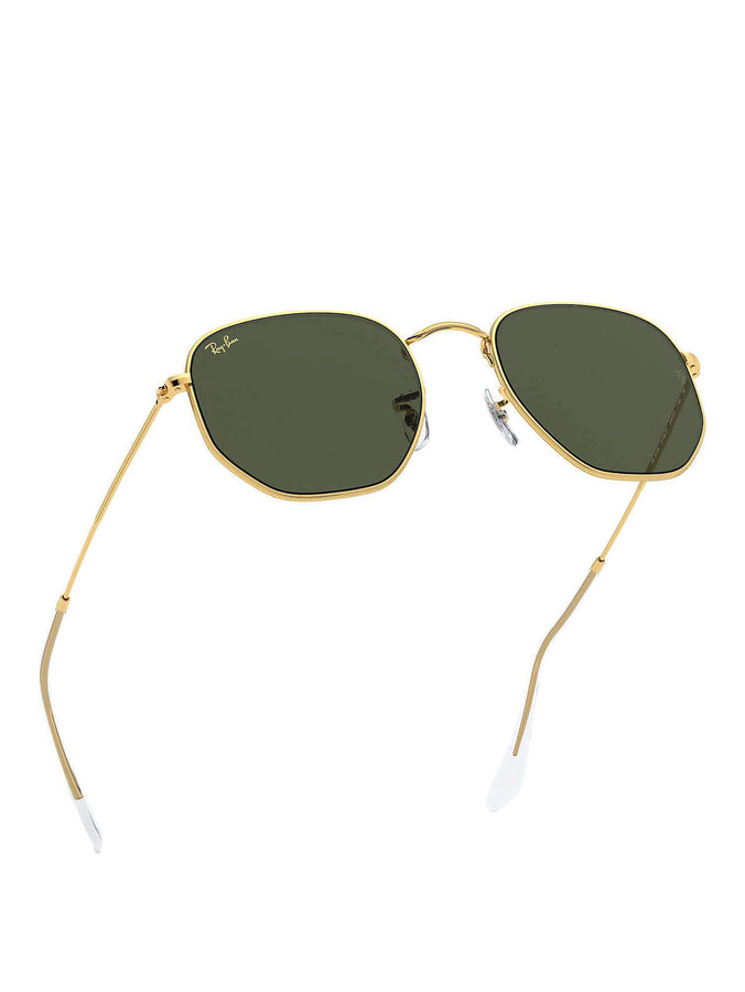 Hexagonal Gold Green Classic Polarized Sunglasses | GOLD/GREEN POL