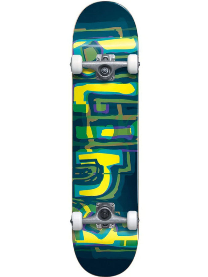 Blind Logo Glitch First Push 7.875 Complete Skateboard | GREEN/YELLOW