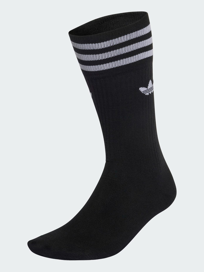 Adidas Solid Crew Socks | BLACK/WHITE