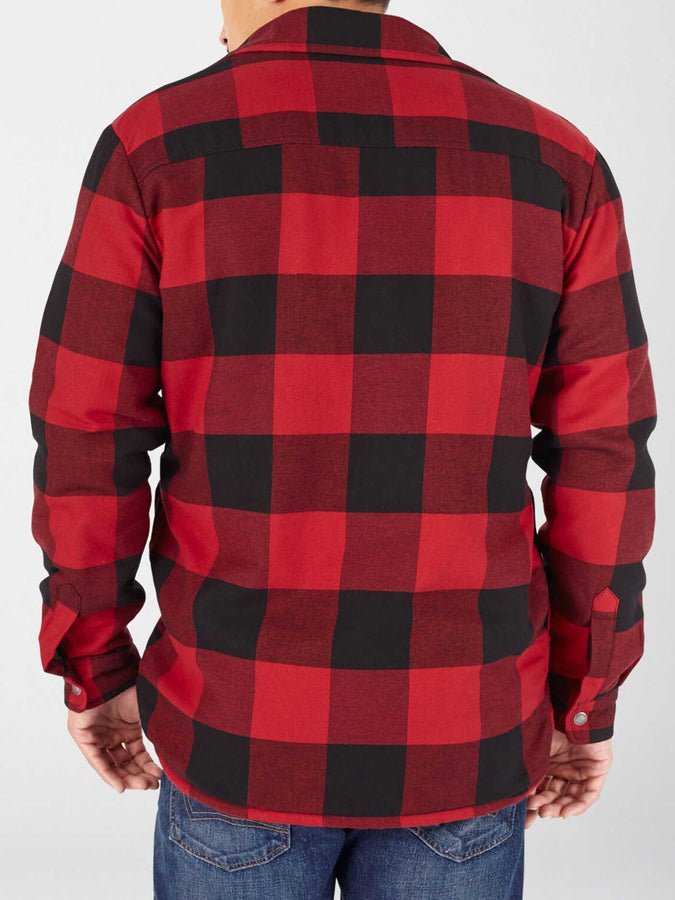 Dickies Sherpa Lined Flannel Hydroshield Jacket | ENG RED/BLK BUF PLD (FP1)