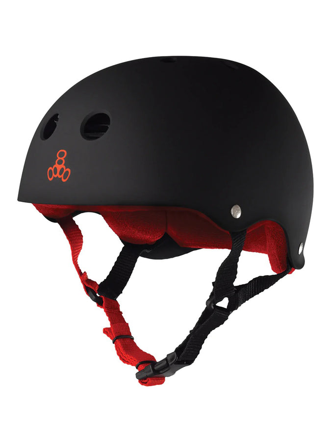 Triple 8 Sweatsaver Rubber Helmet | BLACK/RED