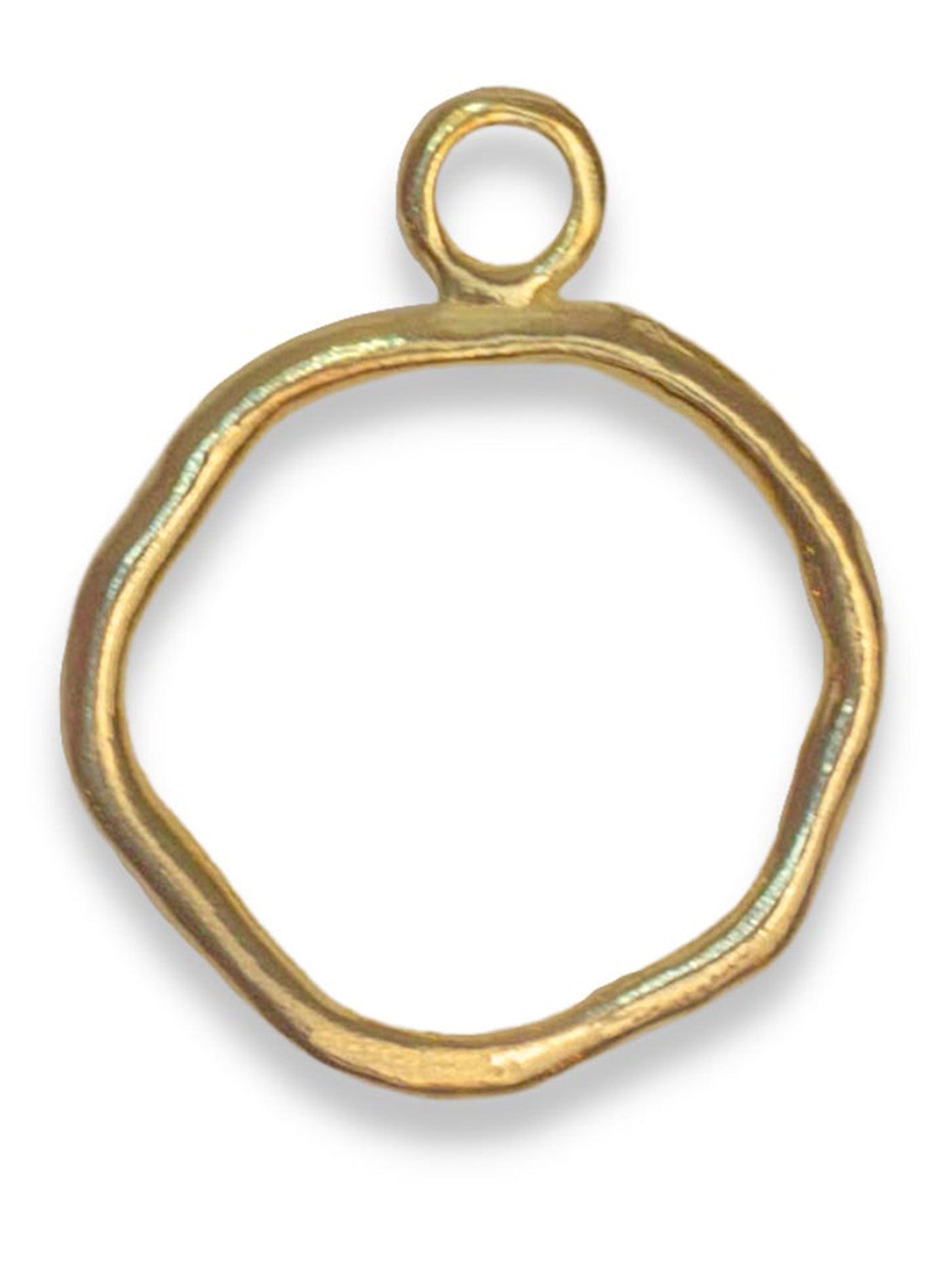 Dented Circle Gold Charm