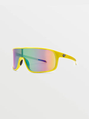 Volcom Macho Gloss Yellow Aqua/Rainbow Mirror Sunglasses
