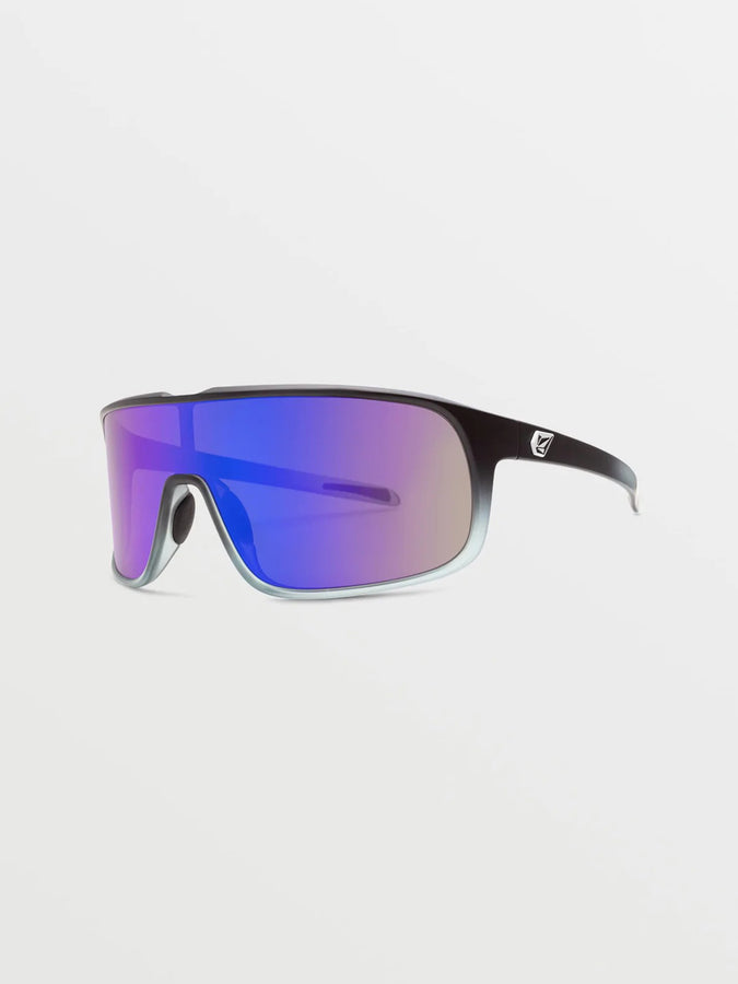 Volcom Macho Matte Black Clear/Gray Blue Mirror Sunglasses | MT BLK CLR FADE/GRAY BLUE