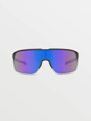 Volcom Macho Matte Black Clear/Gray Blue Mirror Sunglasses