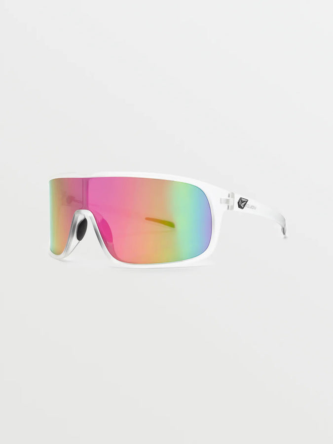 Volcom Macho Matte Trans Clear/Gray Pink Mirror Sunglasses | MATTE TRANS CLR/GRAY PINK