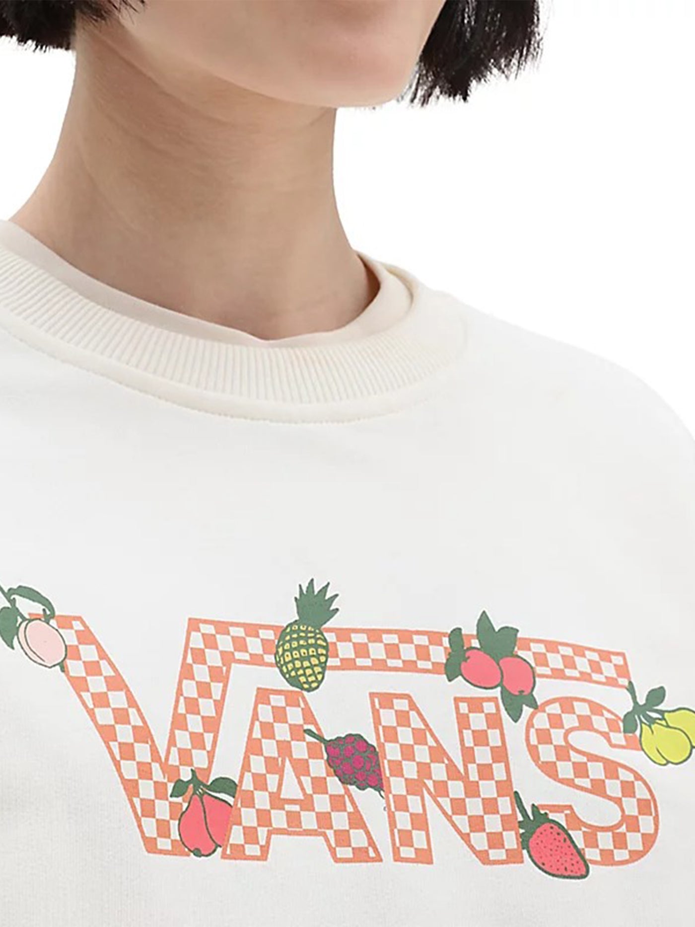 Vans Summer 2023 Fruit Checkerboard Crop Crewneck Sweatshirt