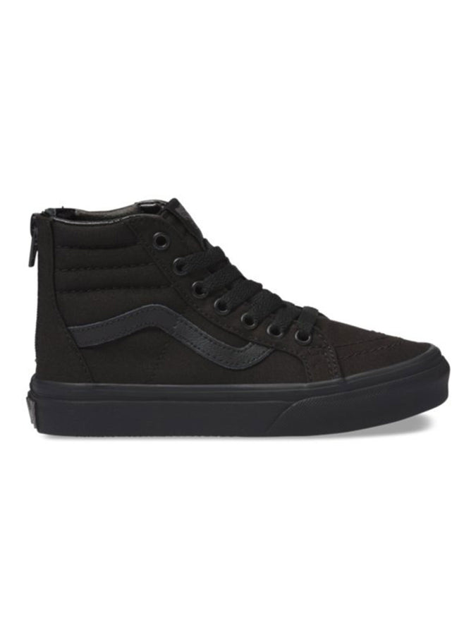 Vans SK8 HI Zip Pop Check Black Shoes | BLACK/BLACK (IU6)