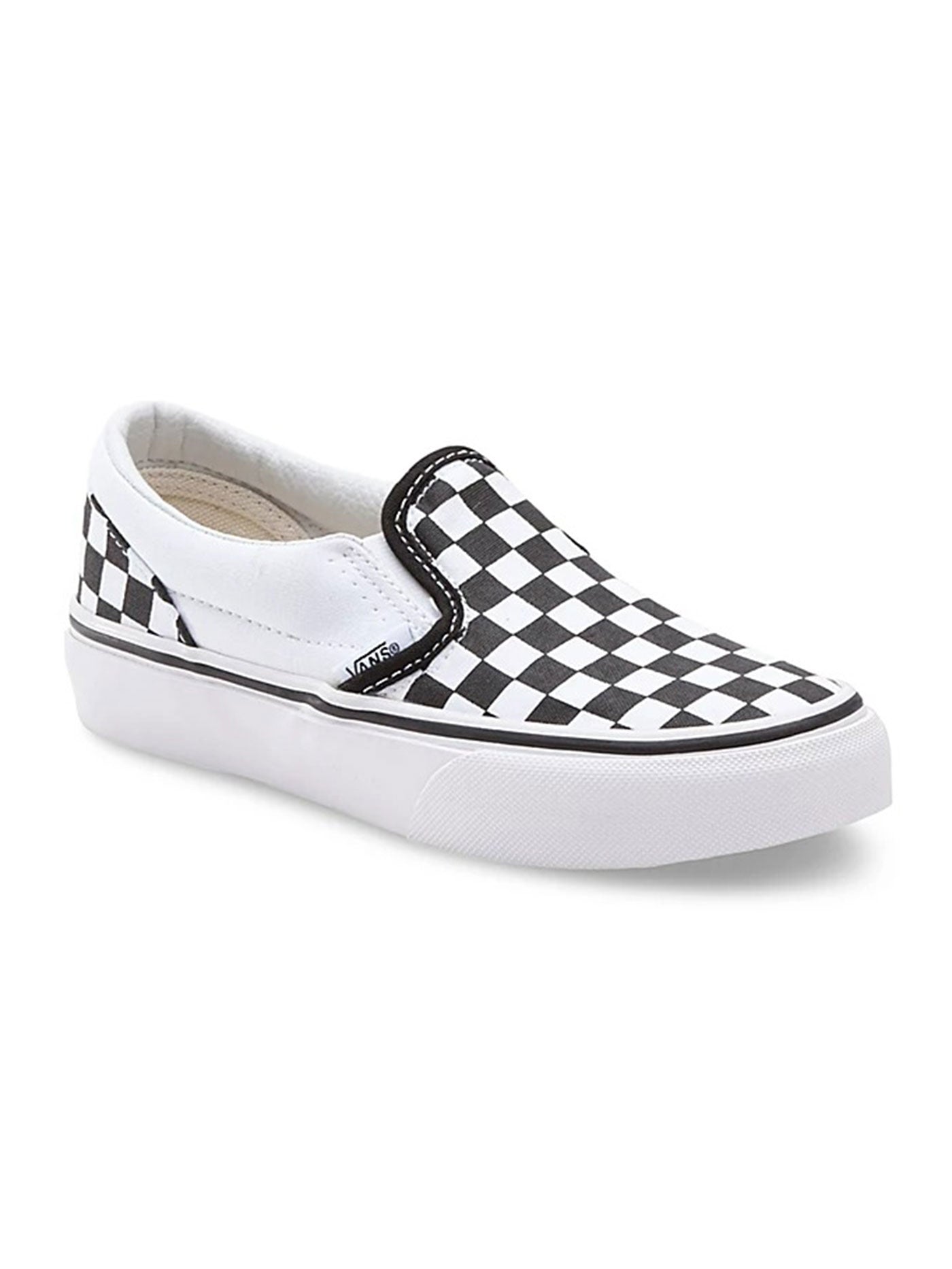 Vans Classic Checkerboard Black True White Slip On Shoes
