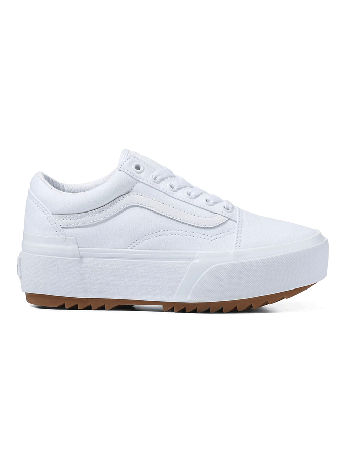 Vans Old Skool Stacked True White Shoes | (CANVAS) TRUE WHITE (L5R)