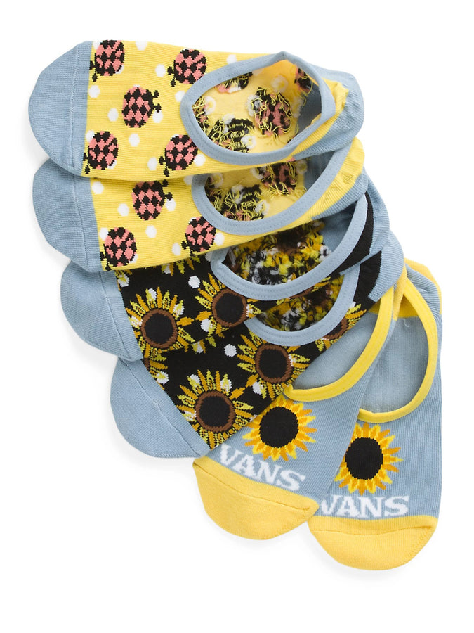 Vans Sunflower Mix Canoodle 3 Pack Socks | BLACK/ASHLEY BLUE (XZD)