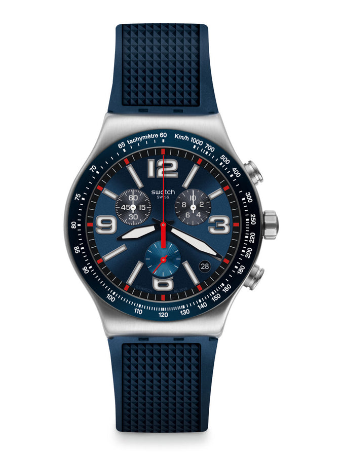 Swatch Blue Grid Watch | BLUE/GREY