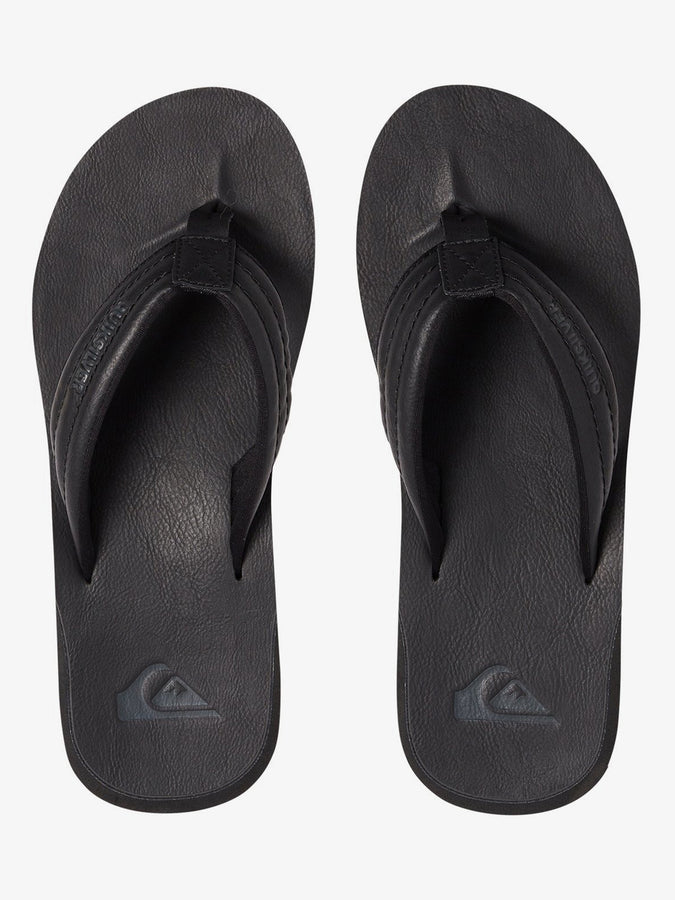 Quiksilver Carver Nubuck Solid Black Sandals | SOLID BLACK (SBKM)