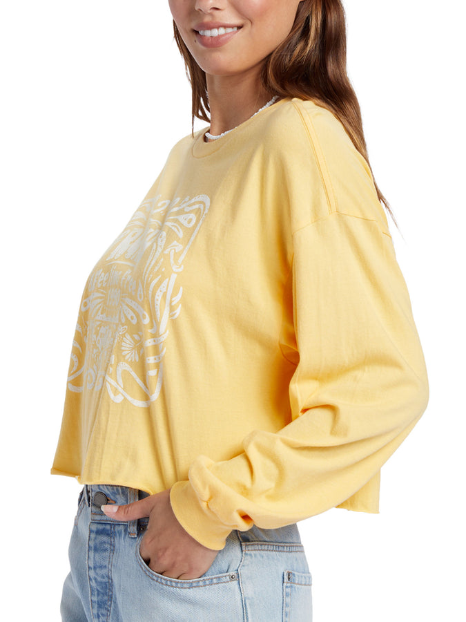 Roxy Spring 2023 Feelin Free Crop Long Sleeve T-Shirt | FLAX (NFK0)
