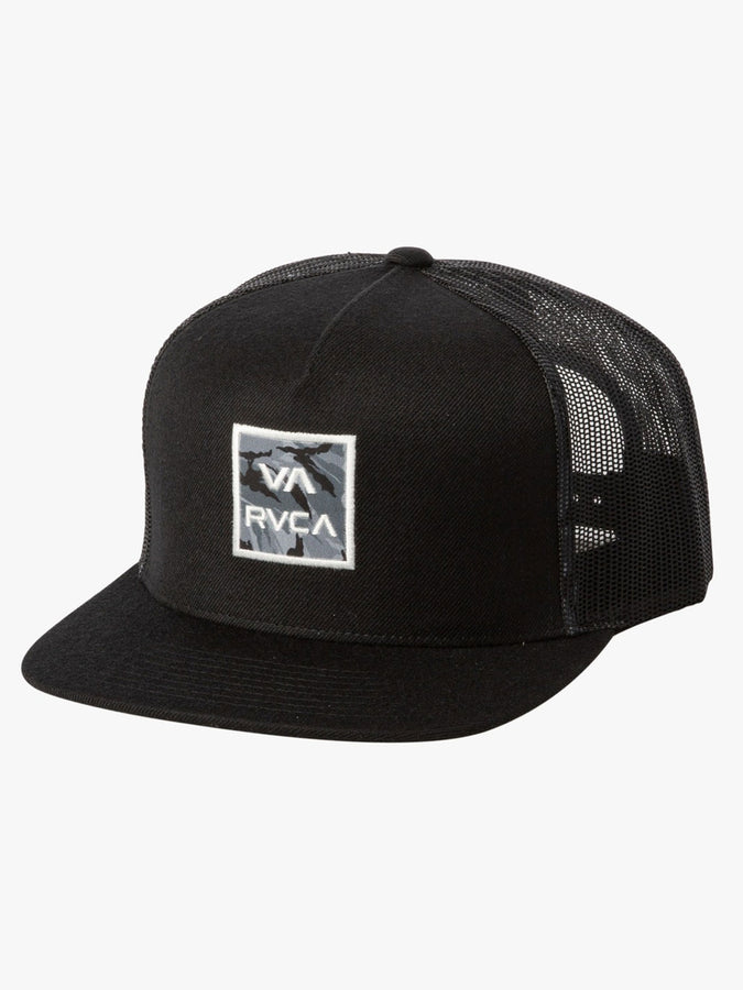 RVCA VA All The Way Printed Trucker Snapback Hat | BLACK (BLK)