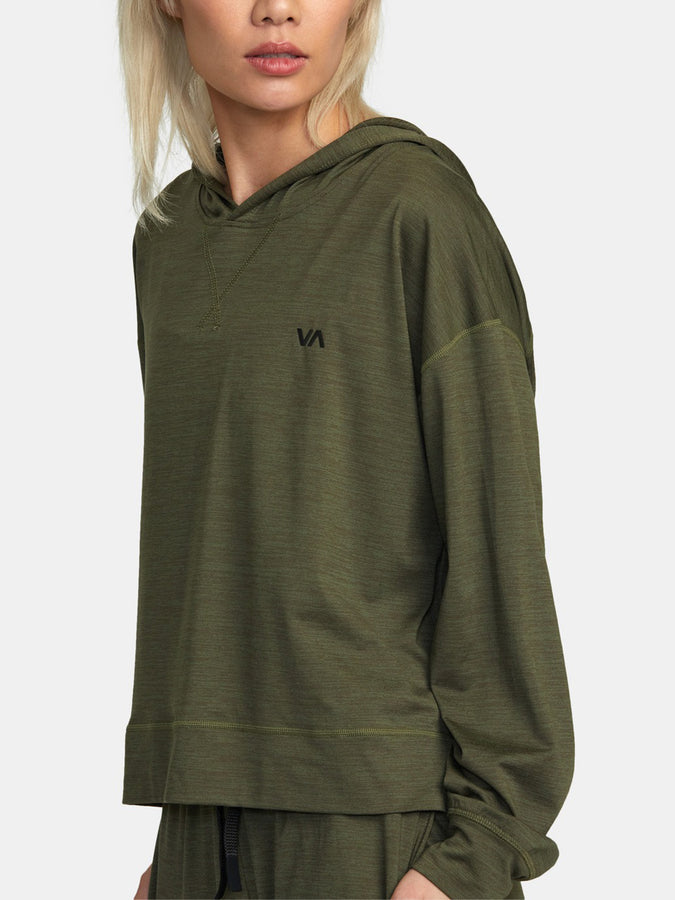 RVCA Spring 2023 VA Cable Crop Hoodie | OLIVE (OLV)
