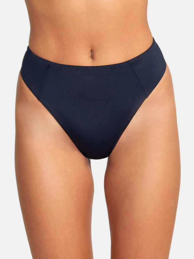 RVCA Solid High Rise Cheeky Bikini Bottom | BLACK (BLK)