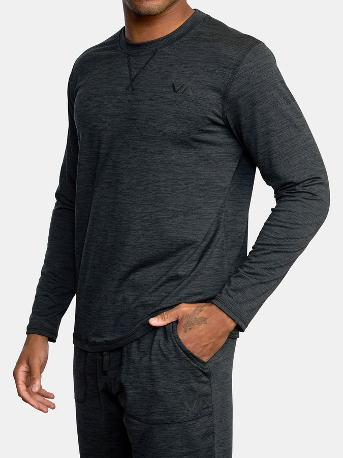 RVCA Cable Long Sleeve T-Shirt | BLACK HEATHER (BHE)