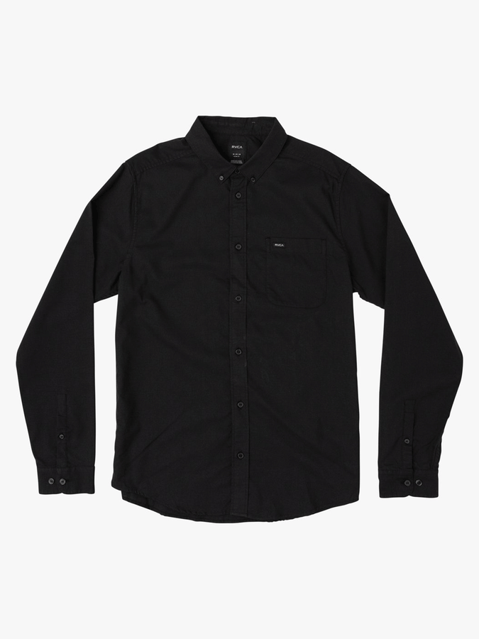 RVCA That'll Do Stretch Long Sleeve Buttondown Shirt | BLACK (BLK)
