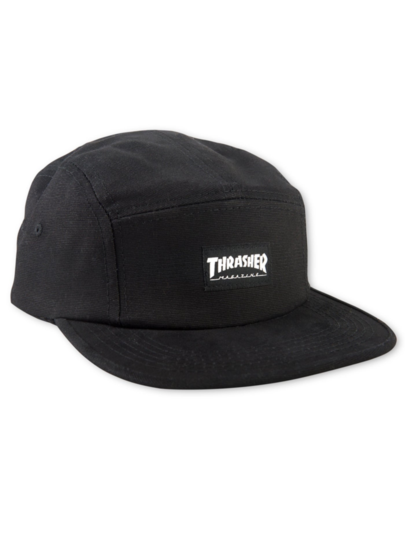 Thrasher 5 Panel Black Strapback Hat