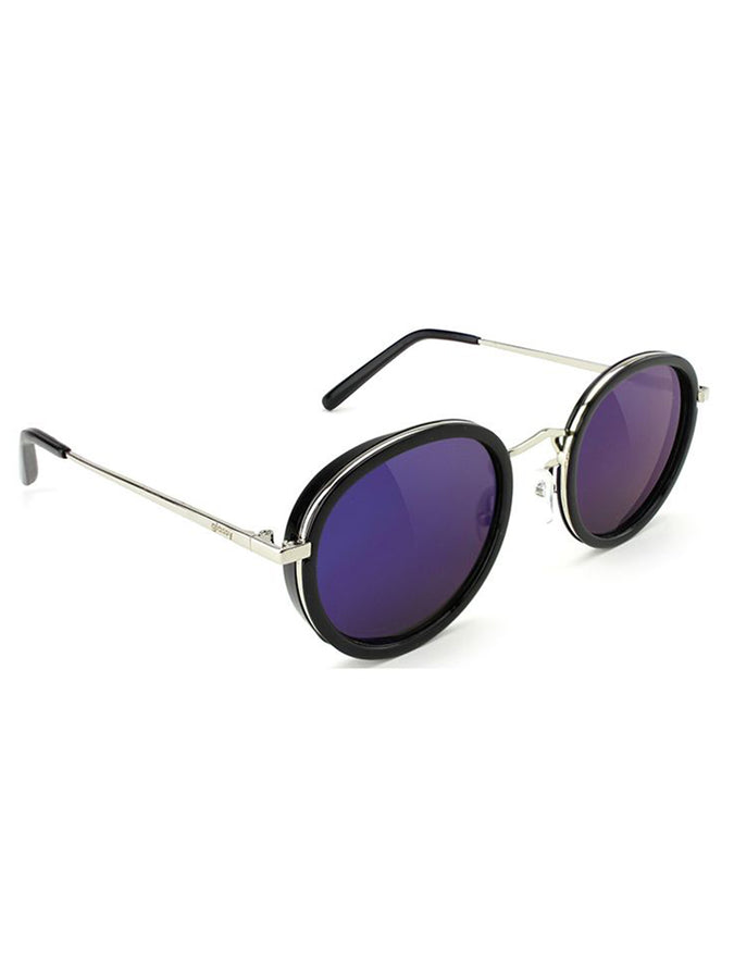 Glassy Lincoln Sunglasses | BLACK/BLUE MIRROR