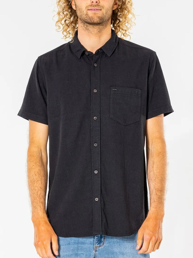 Rip Curl Summer 2023 Washed Short Sleeve Buttondown Shirt | WASHED BLACK (8264)